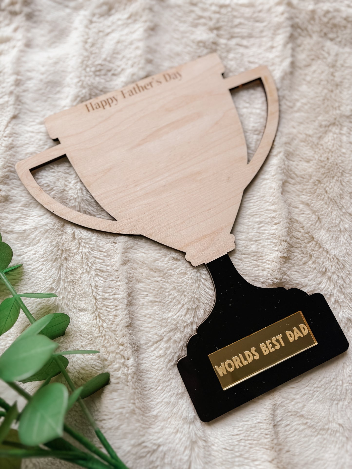 Worlds Best Dad Trophy HandPrint Art Craft