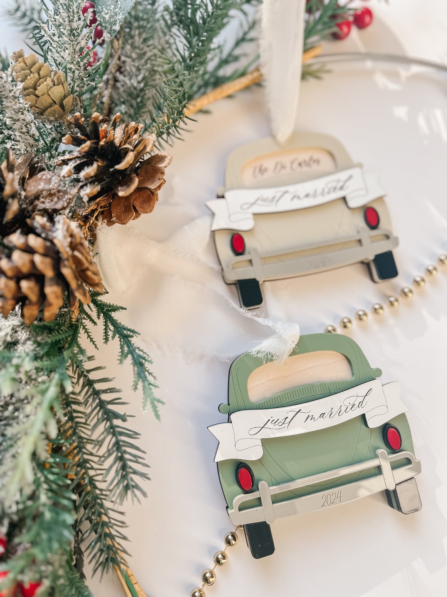 Just Married Car Ornament