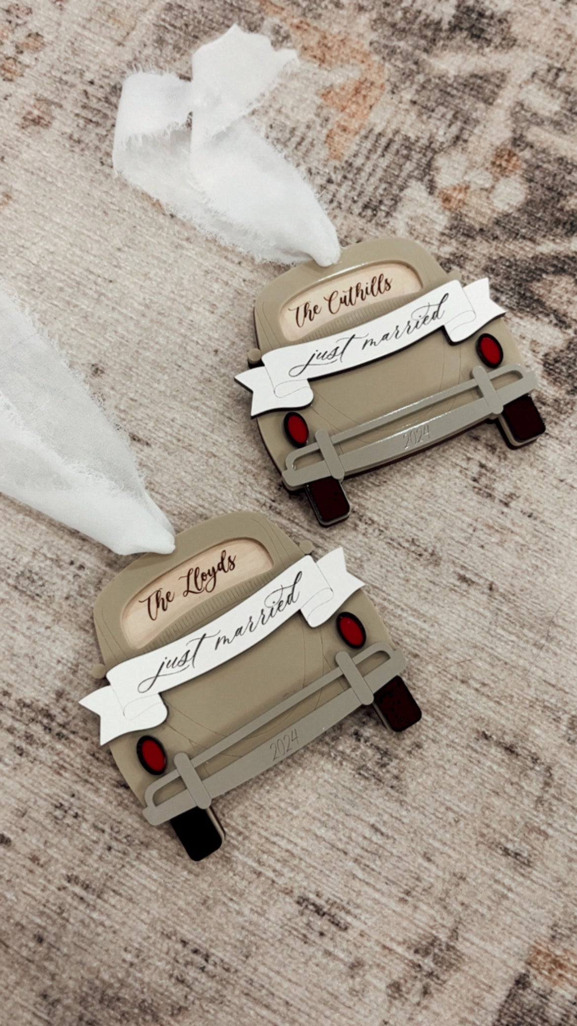 Just Married Car Ornament