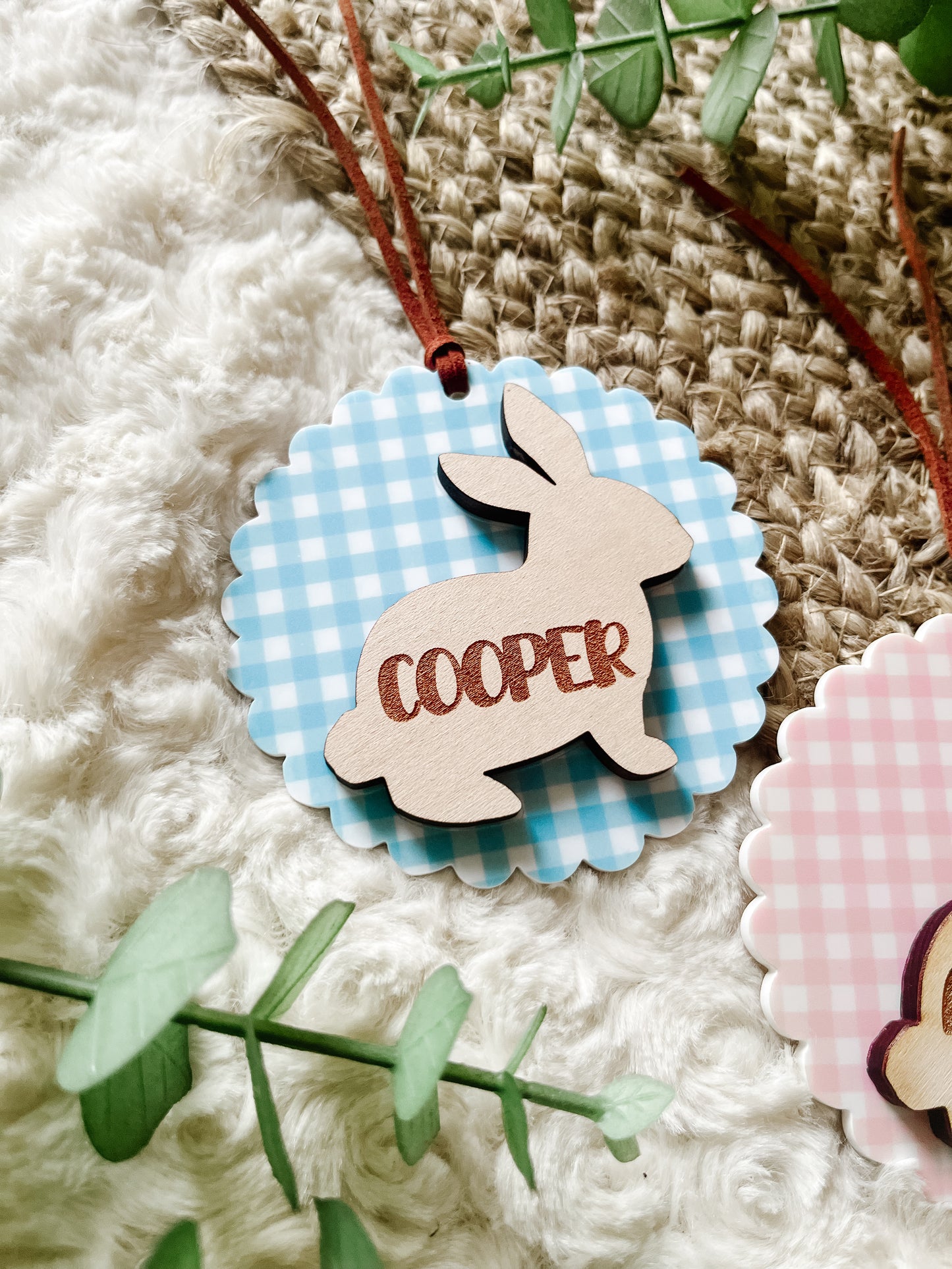 Scalloped Acrylic Easter Bunny Tags