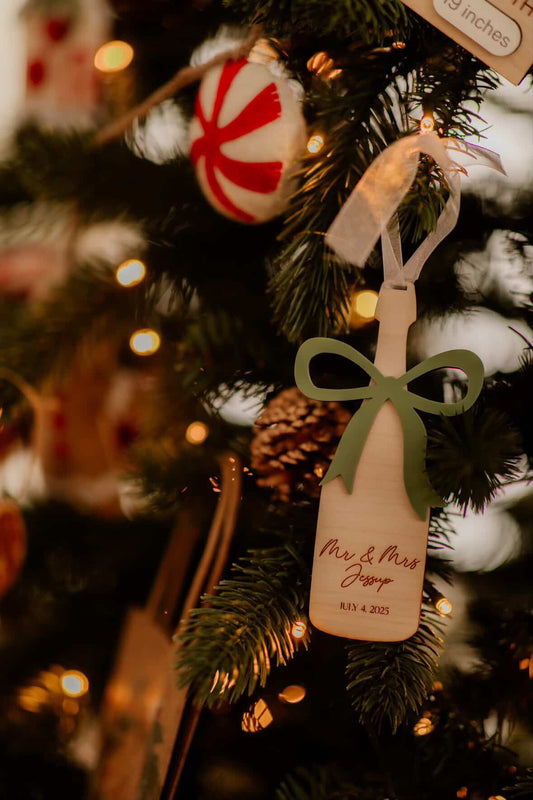 Champagne Marriage Christmas Ornament
