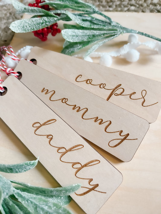 Engraved Stocking Tags