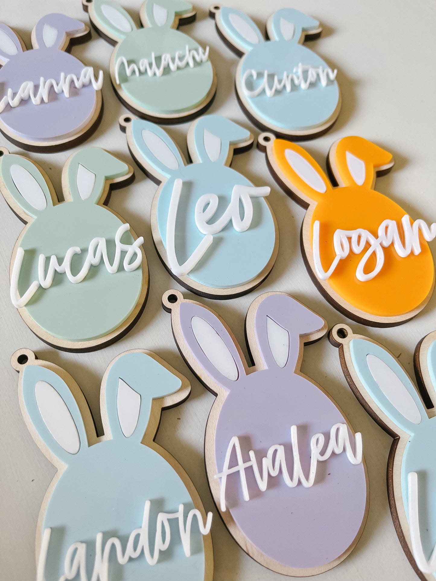 Acrylic Easter Bunny Tags