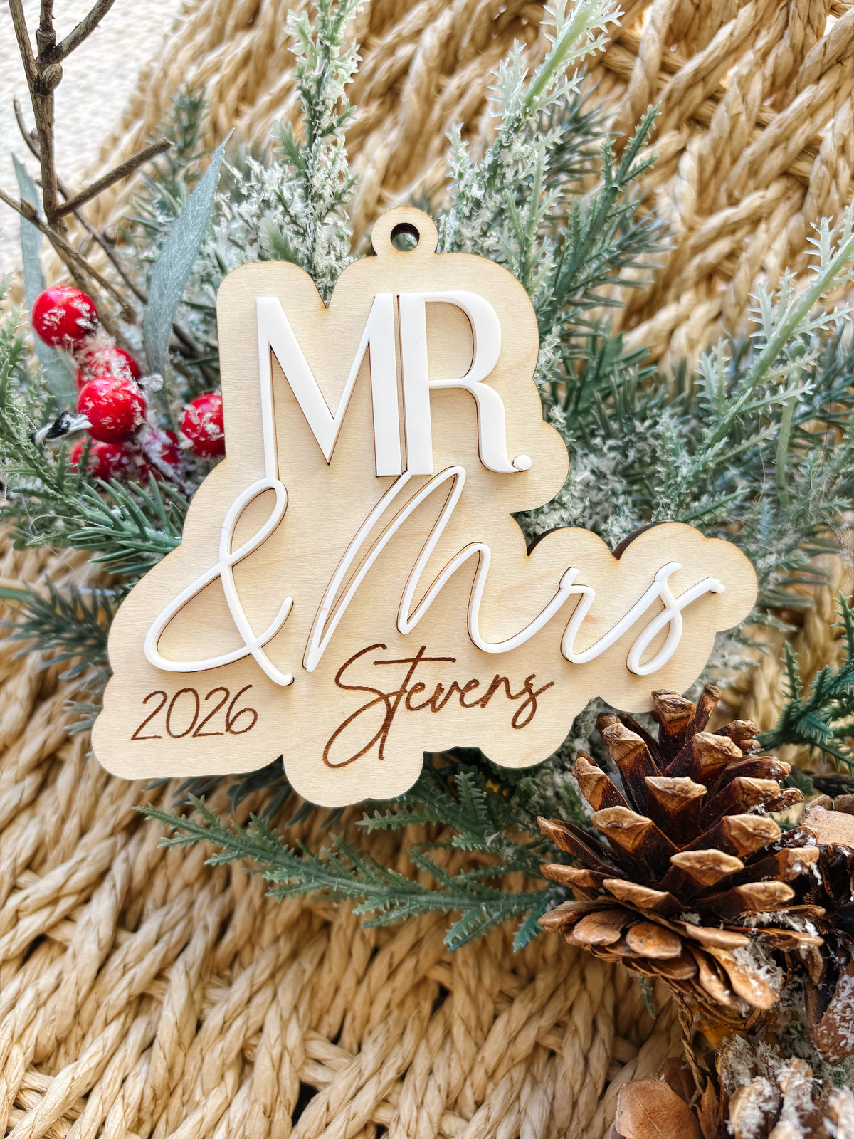 Mr & Mrs Wedding Ornament