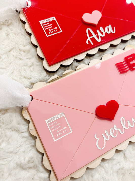 Valentines Day Love Mail Envelope Tag