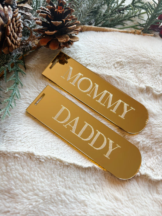 Gold Mirror Stocking Tags