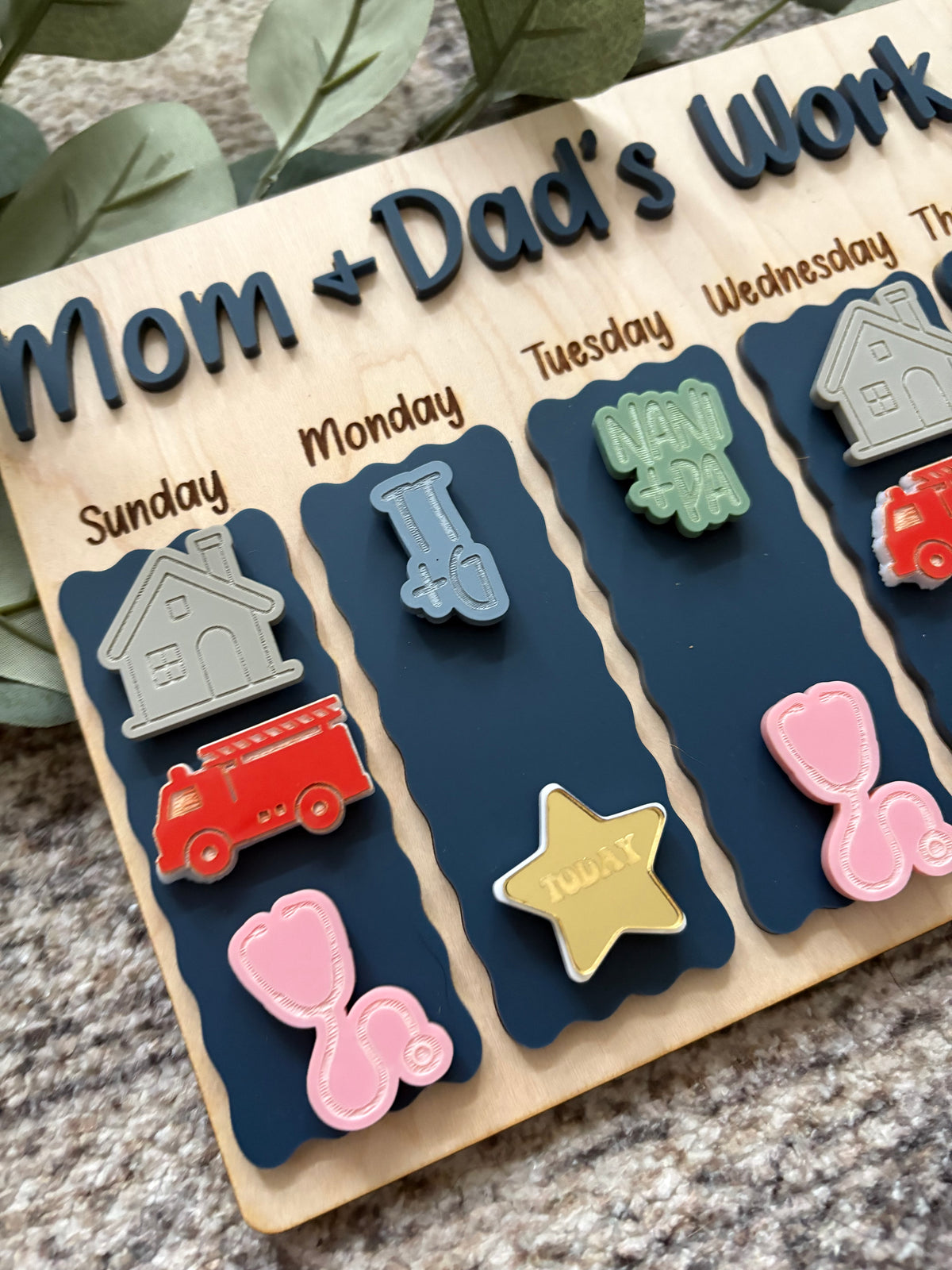 LARGE Children’s Visual Shift Work Magnetic Calendar