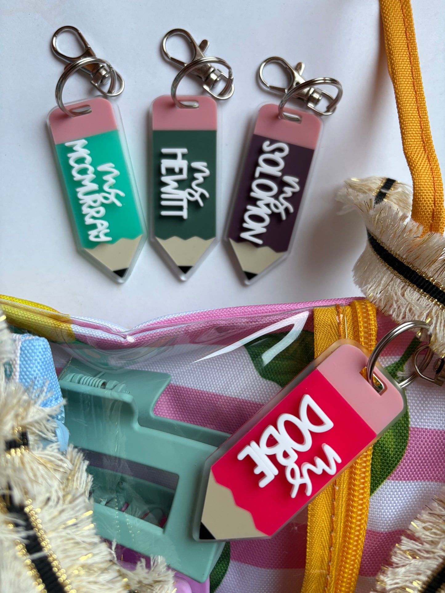 Teacher Pencil Keychain