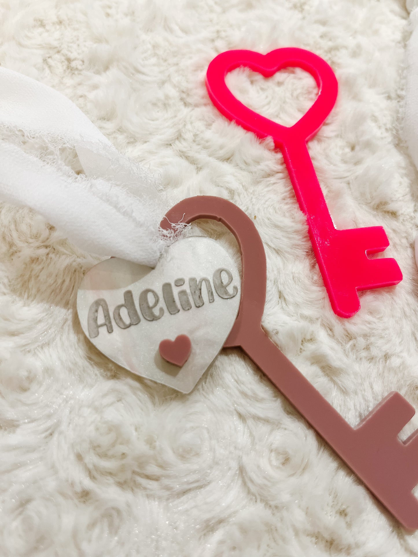 Key & Heart Valentines Basket Tag