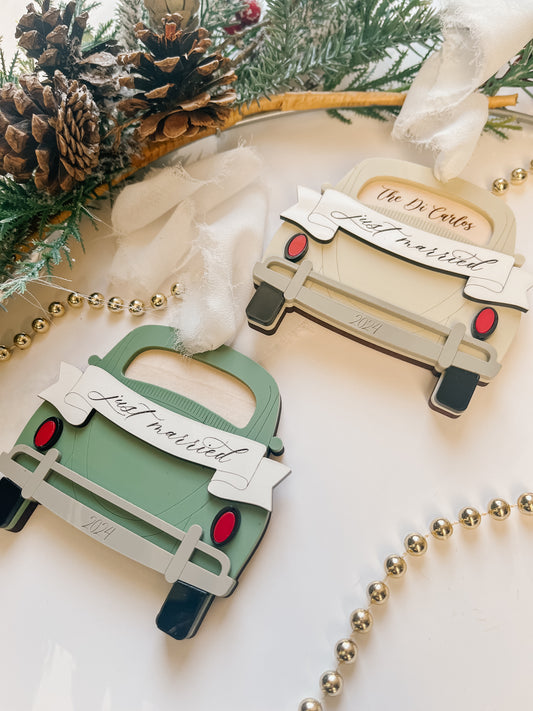 Just Married Car Ornament