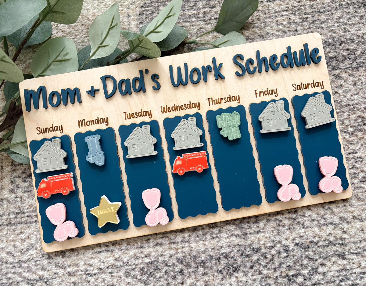 LARGE Children’s Visual Shift Work Magnetic Calendar