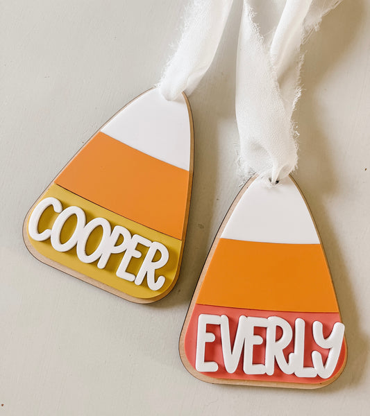 Candy Corn Halloween Bag Tag