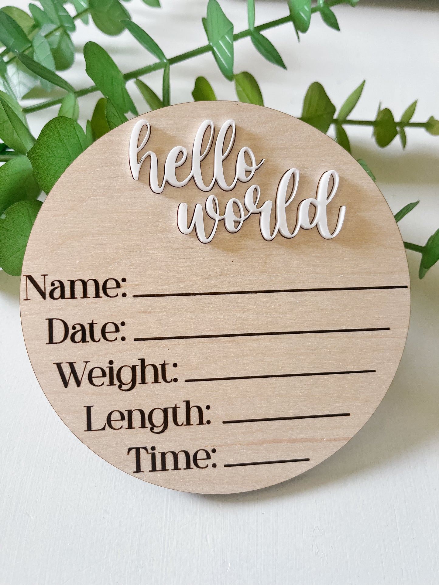 Wooden Birth Stat Round