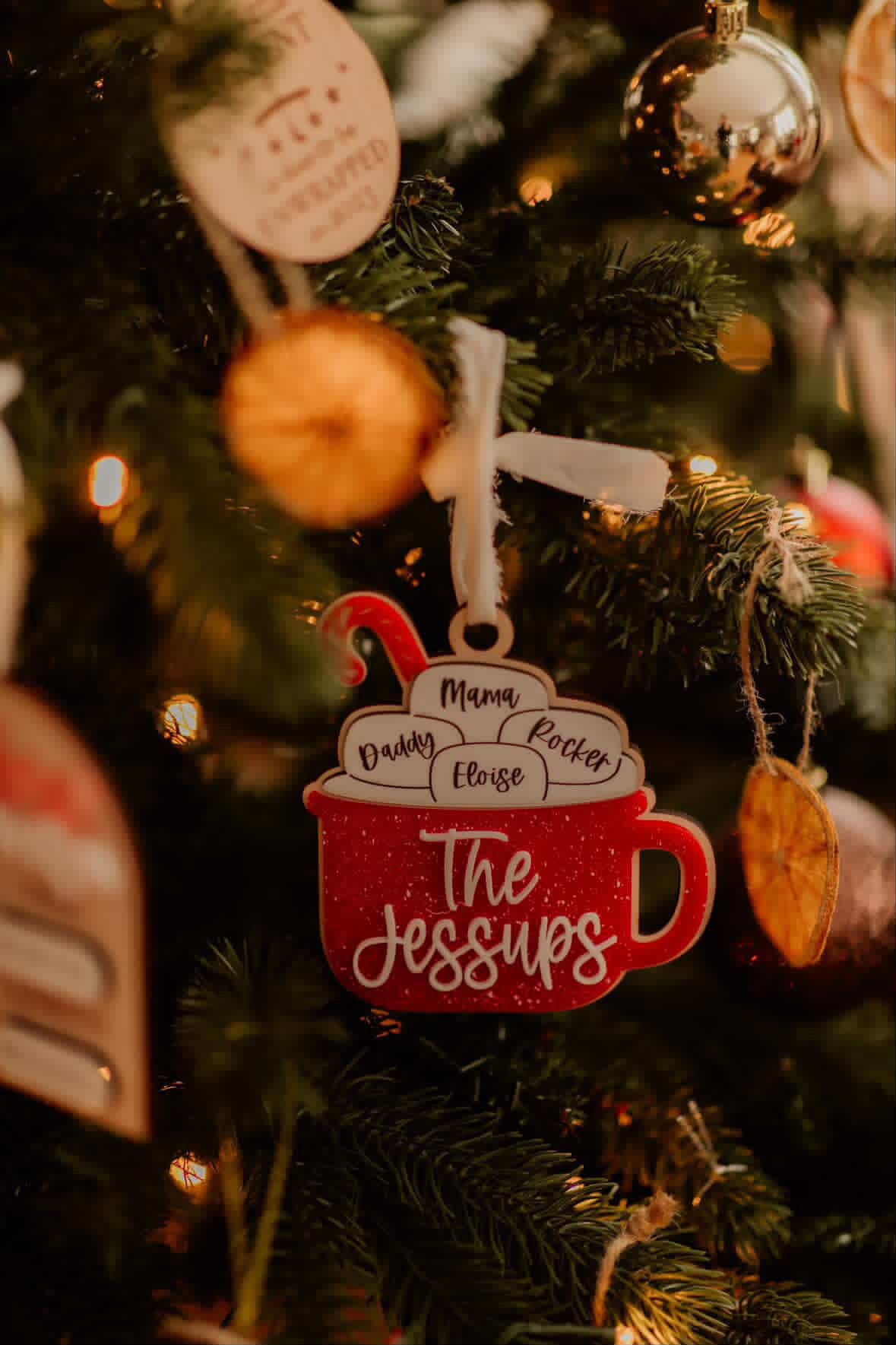 Hot Cocoa Personalized Family Ornament