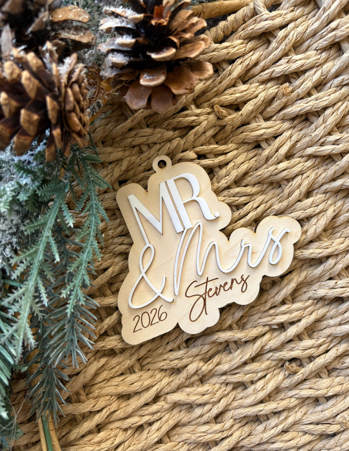 Mr & Mrs Wedding Ornament