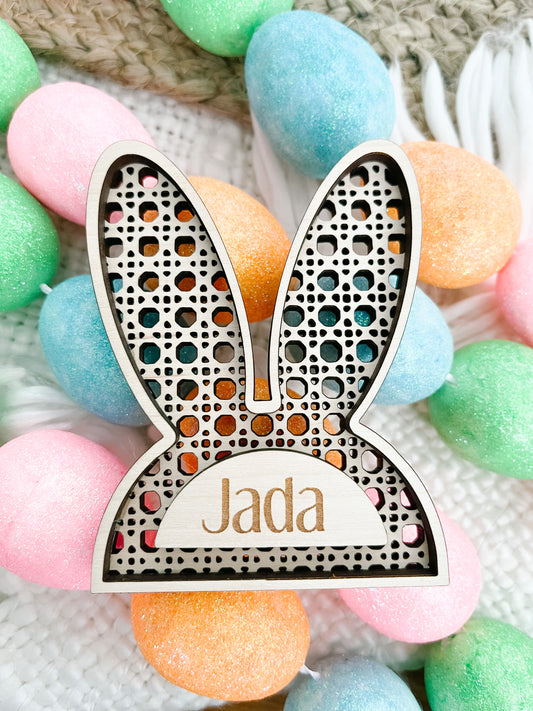 Rattan Bunny Basket Tag