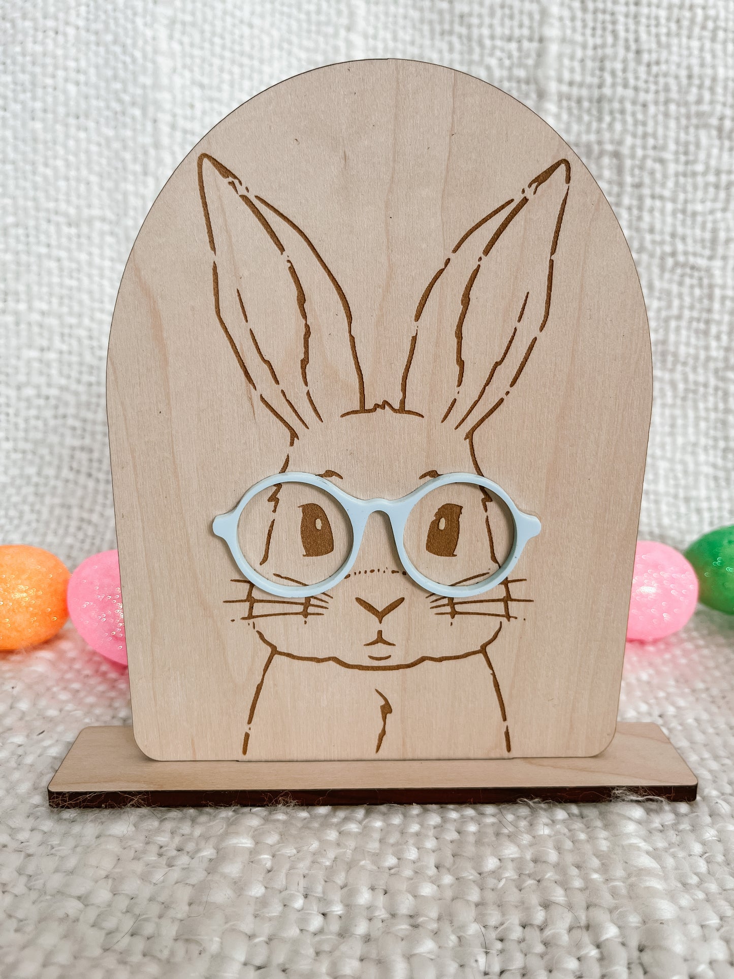 Easter Bunny Arch with glasses