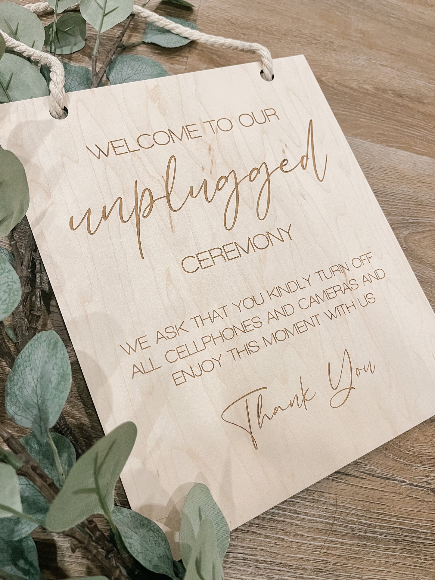 Unplugged Ceremony Sign