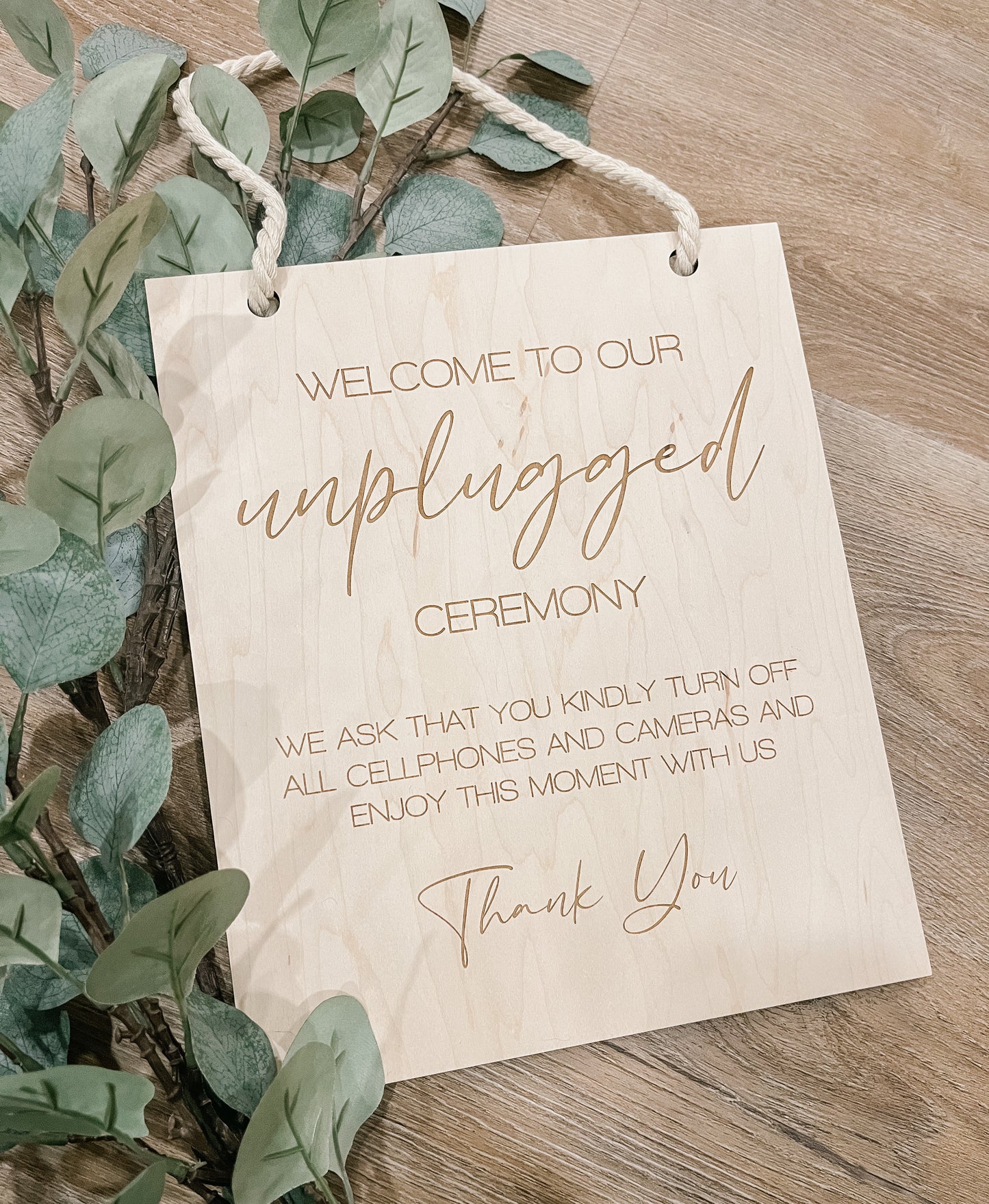 Unplugged Ceremony Sign