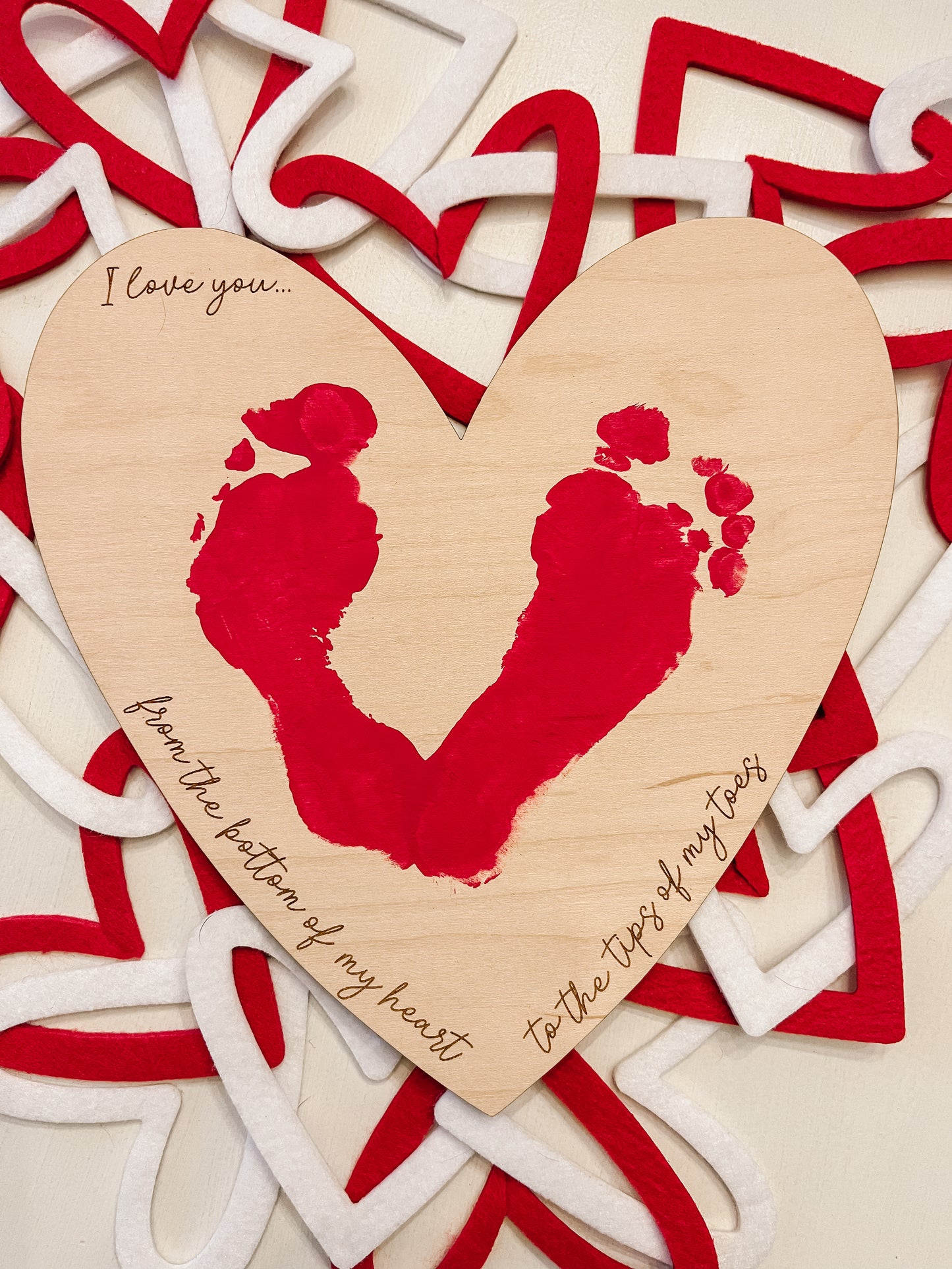 Valentines Day DIY Heart Footprint Paint Kit