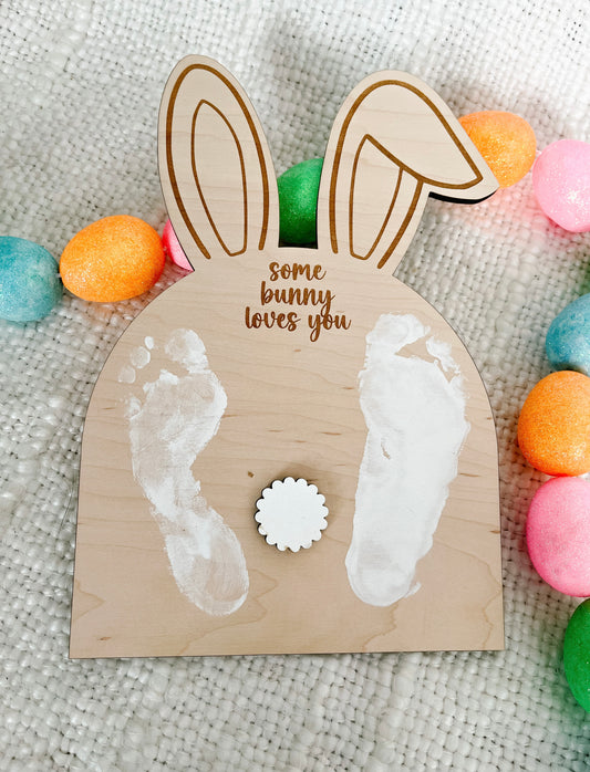 Some bunny loves you DIY Footprint Craft