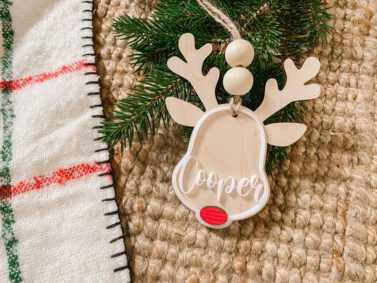 Customizable Reindeer Ornament